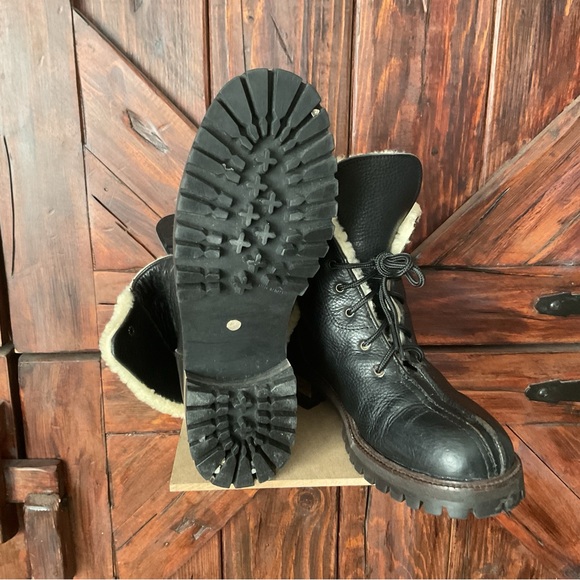 Coach Black Leather Shearling Booties Women’s - Picture 5 of 10